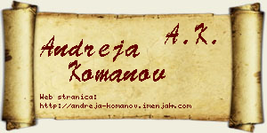 Andreja Komanov vizit kartica